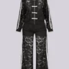 Gabriette Sheer Lace Jacket & Pants SET