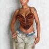St. George Faux Suede Corset Top
