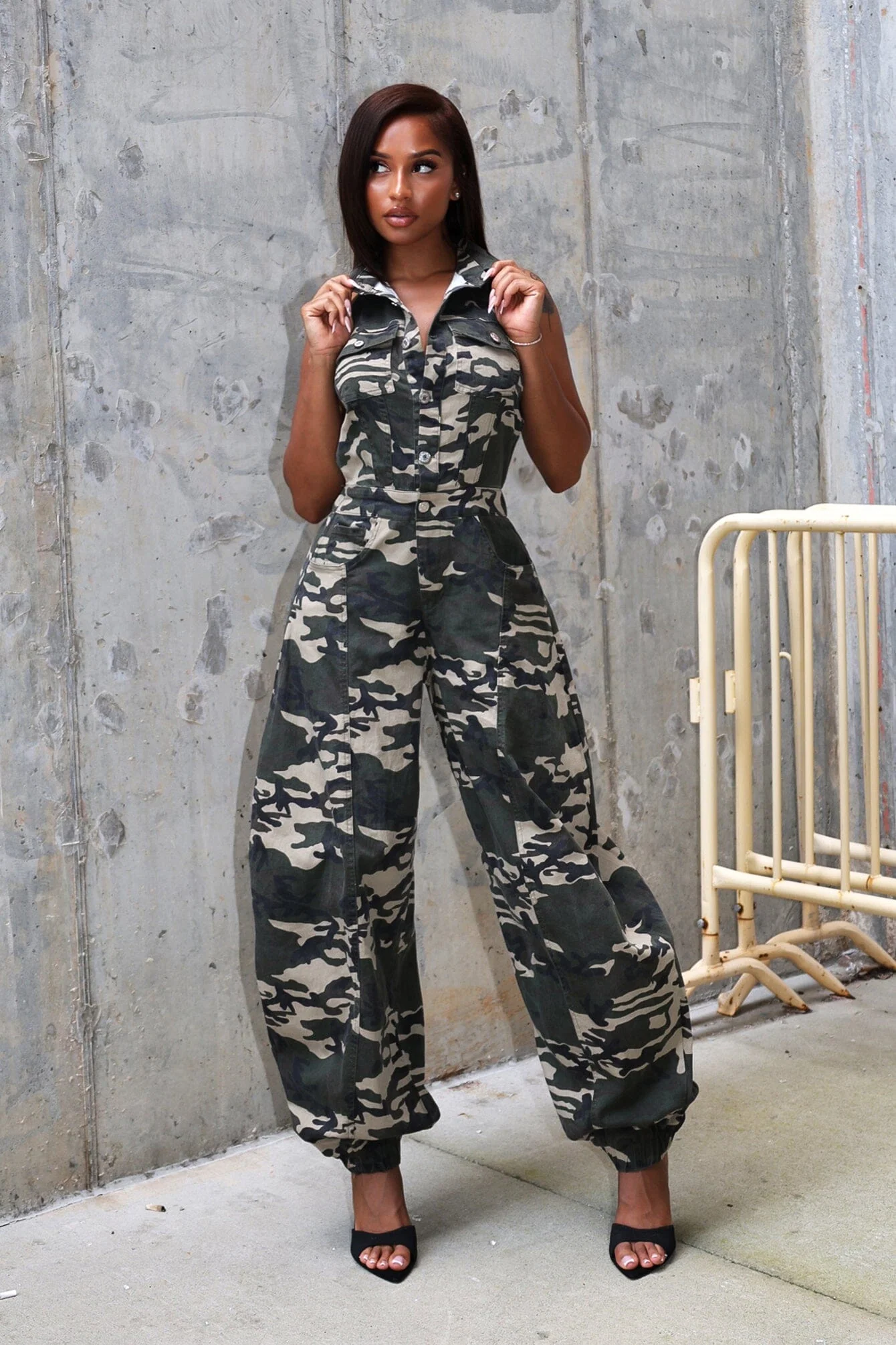 Bunker Camo Halter Jumpsuit