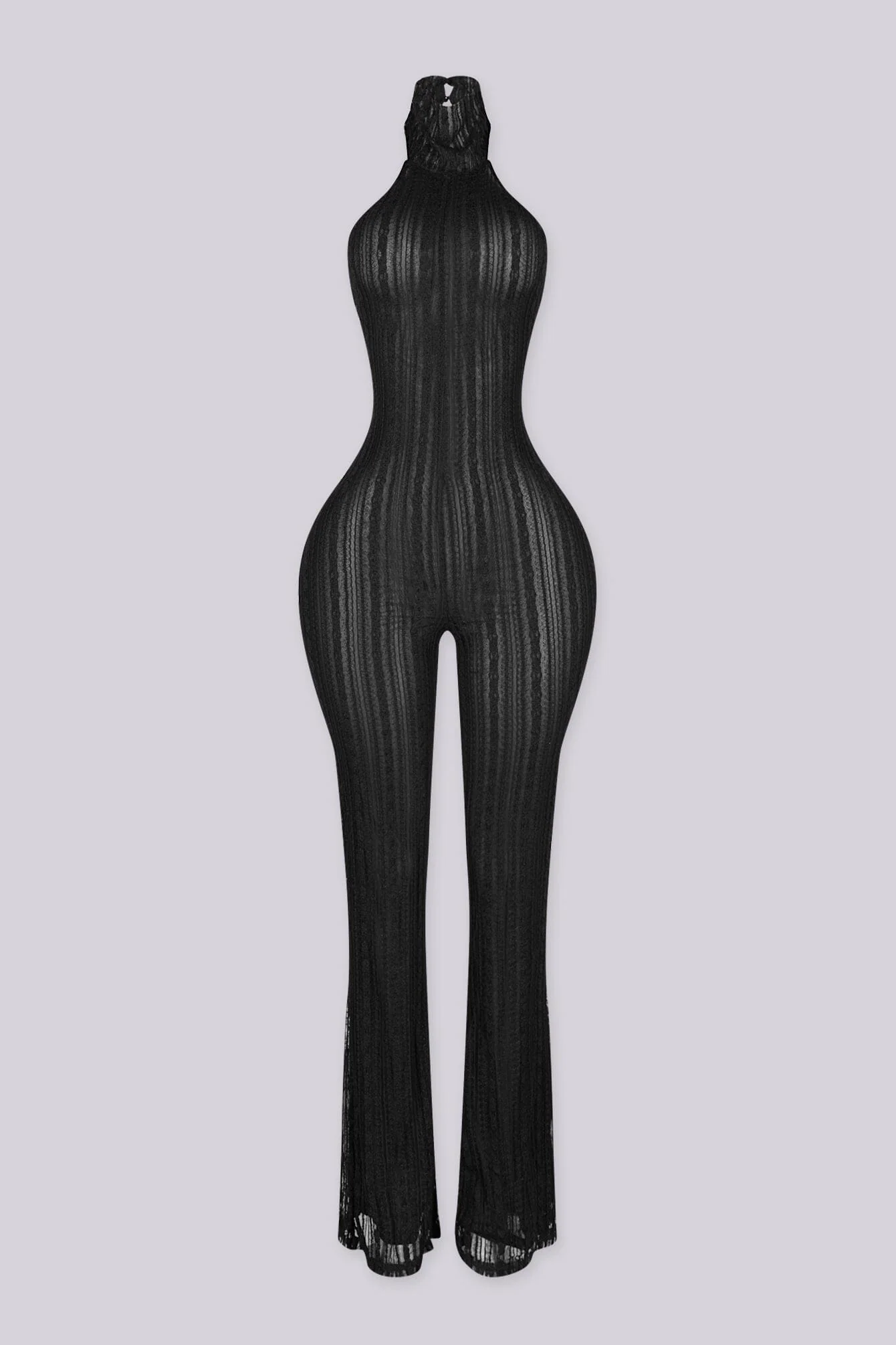 Jayla Mock Neck Lace Jumpsuit