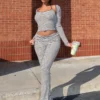 Louisa Ribbed Knit Long 3 Piece SET