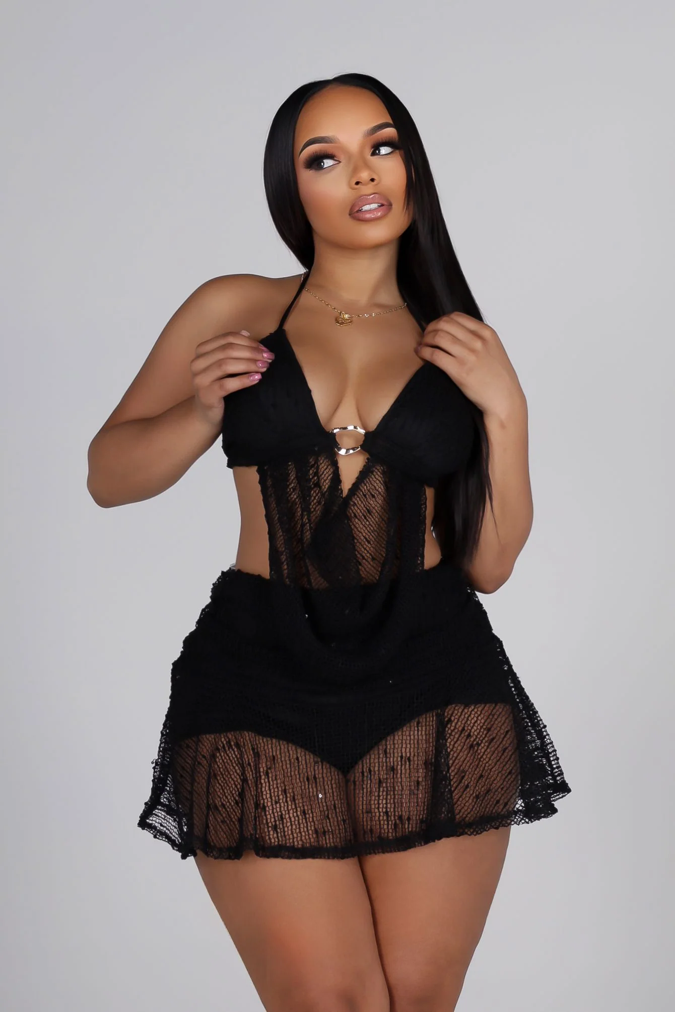 Antigua Sheer Cami Top & Skirt SET