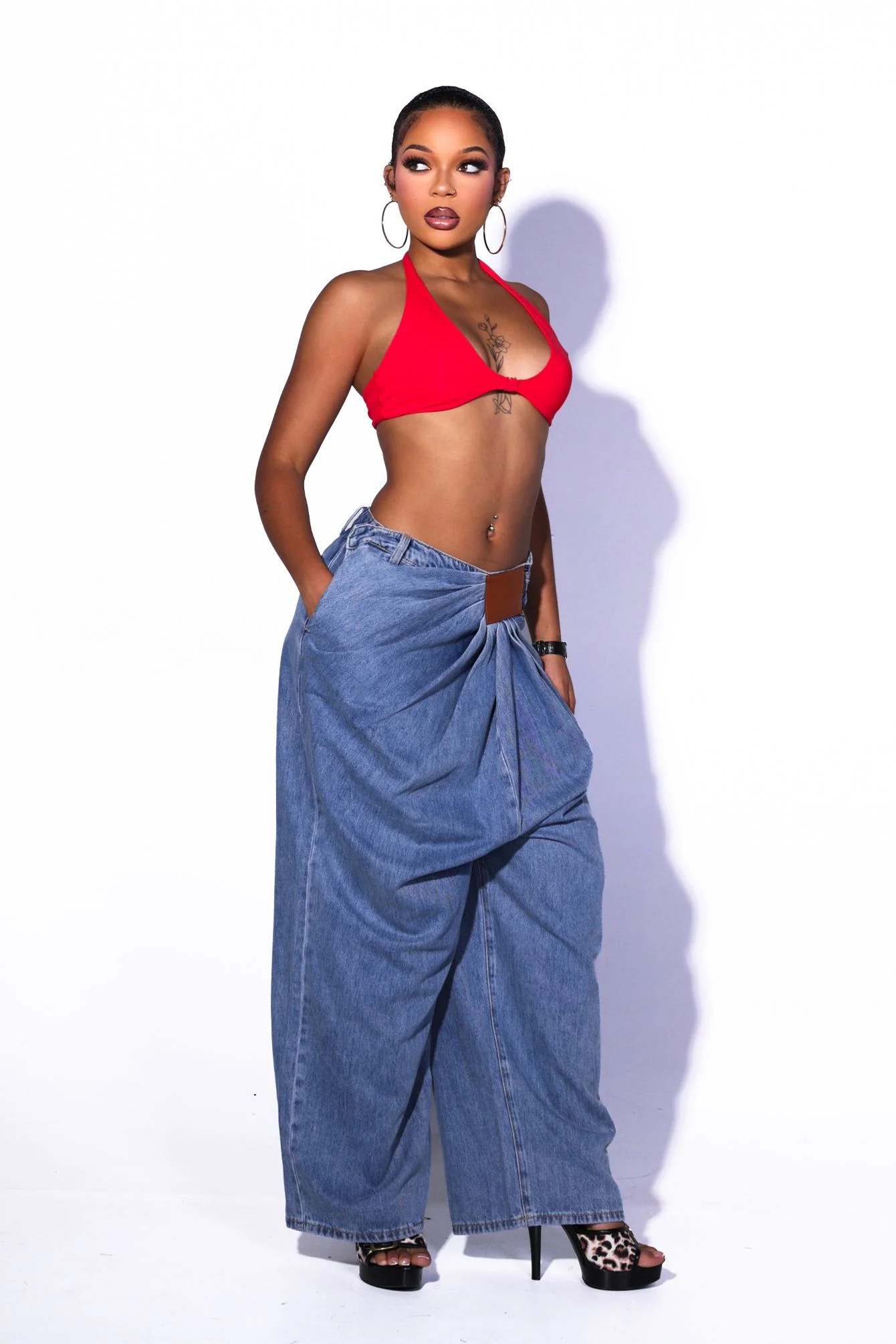 Casablanca Pleated Denim Pants