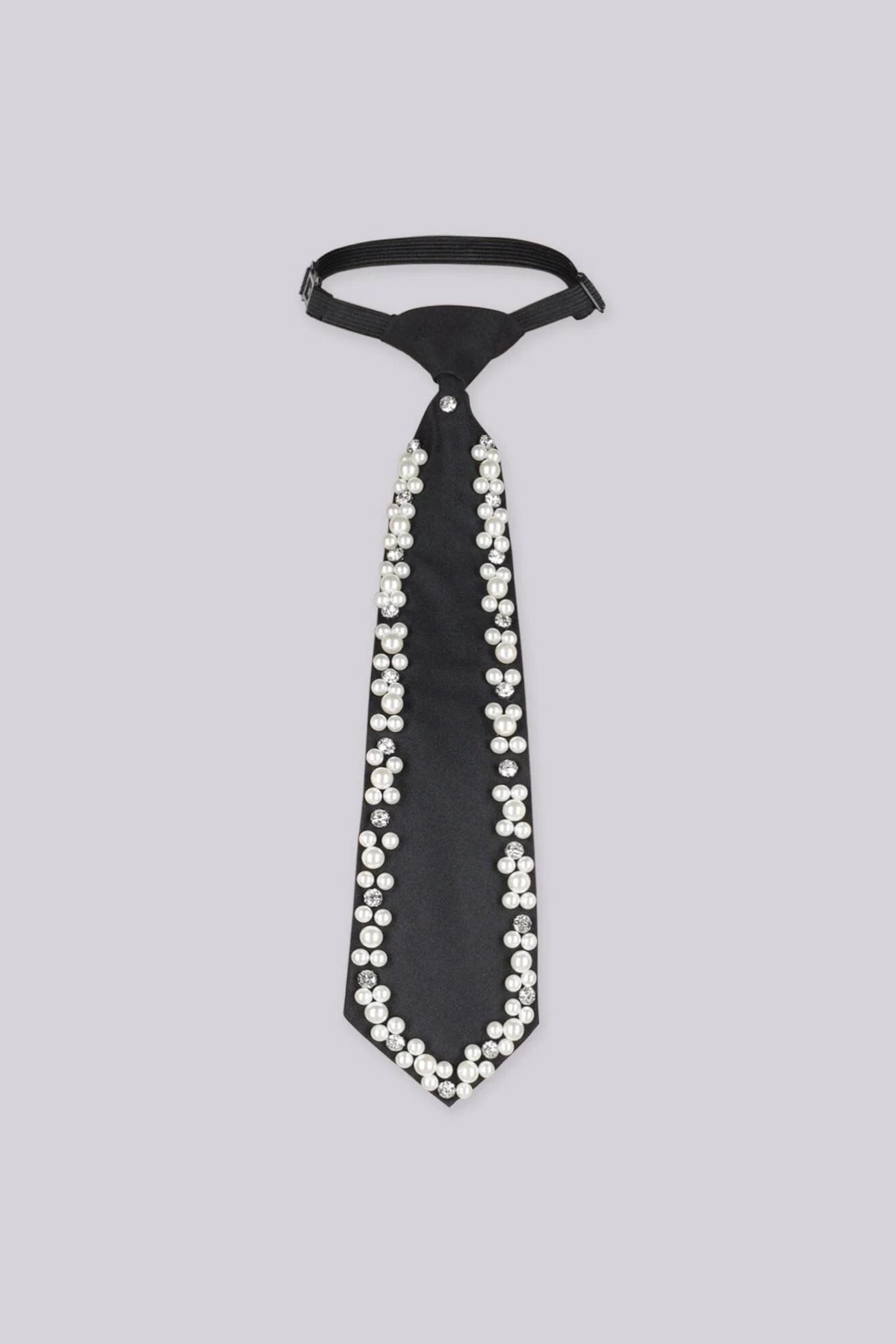 Old Money Pearl Embellished Necktie