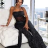 Glitterati Sheer Corset Halter Jumpsuit