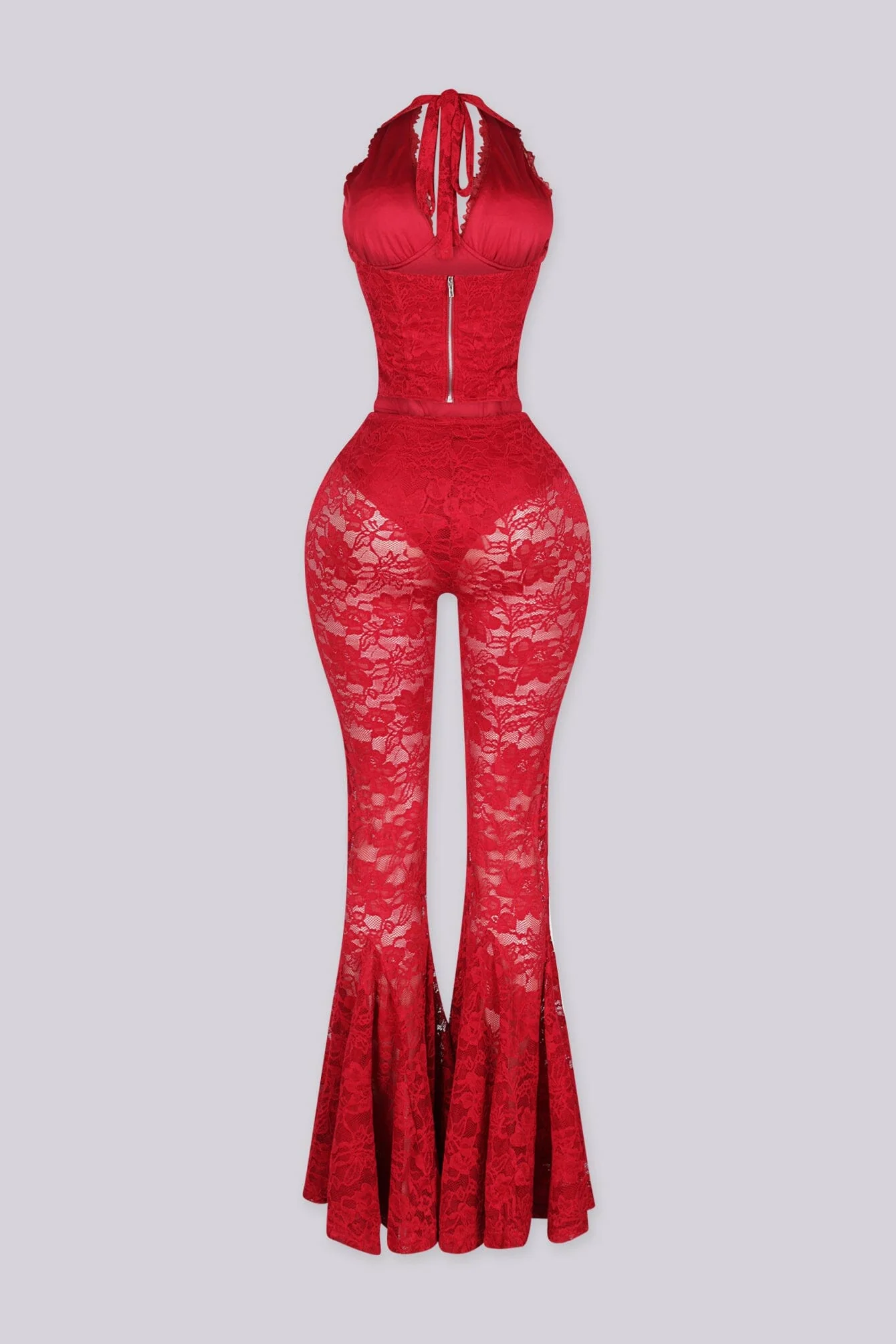 Flamenco Lace Halter Top & Flare Pants SET 10 Flamenco Lace Halter Top & Flare Pants SET