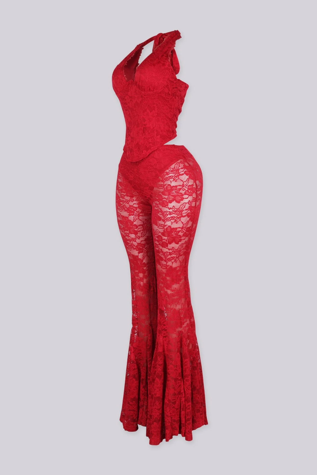 Flamenco Lace Halter Top & Flare Pants SET 8 Flamenco Lace Halter Top & Flare Pants SET