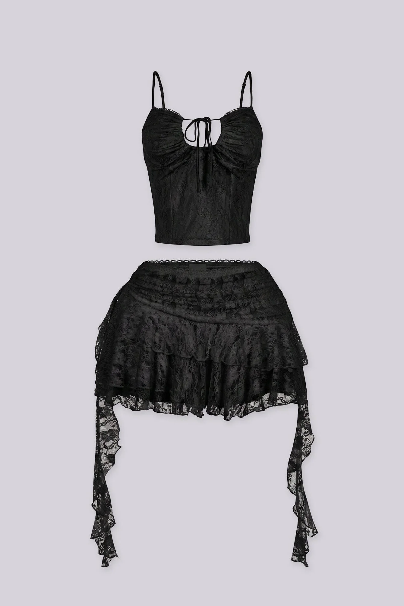 Versailles Lace Cami & Ruffle Skirt SET