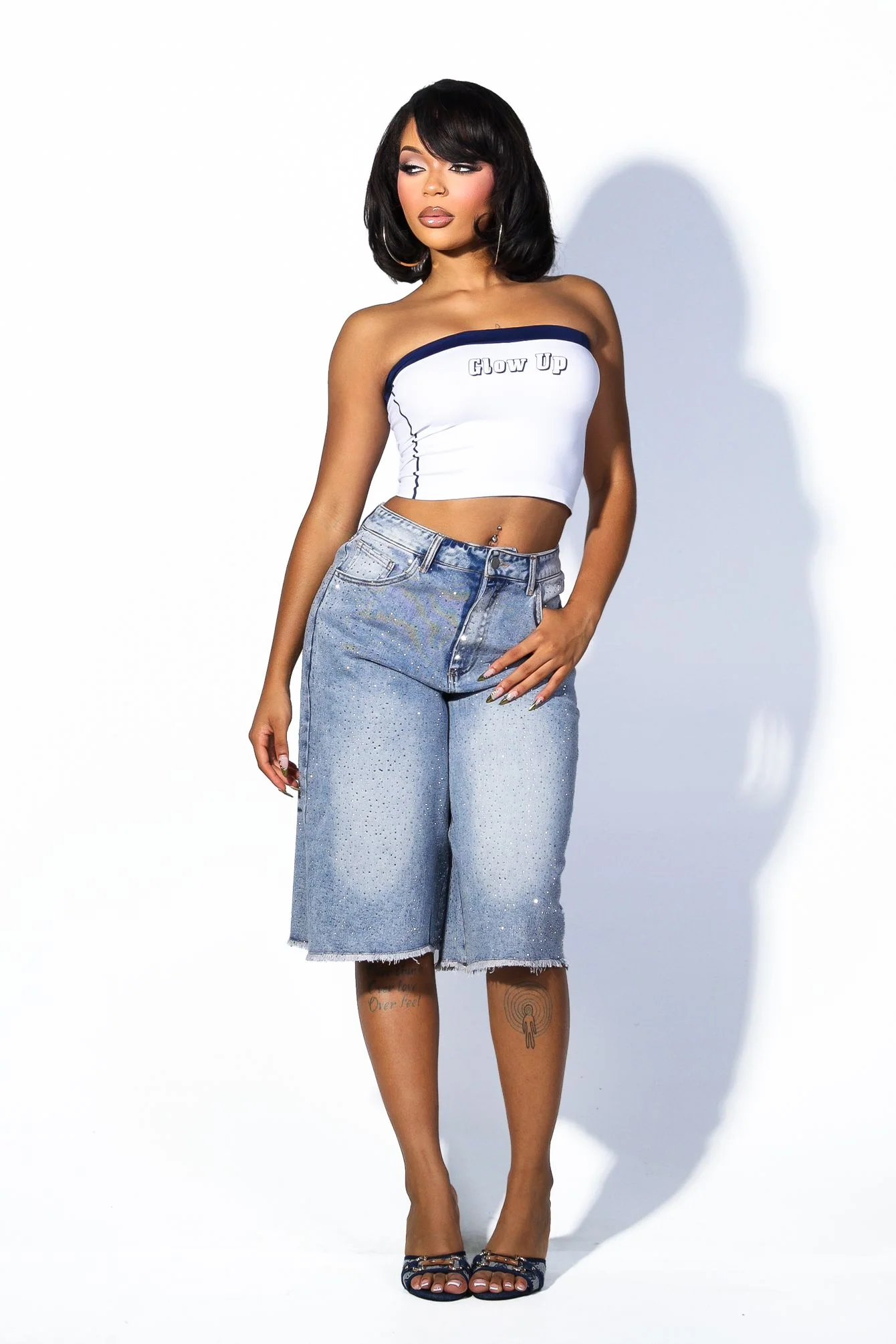 Shining Star Denim Bermuda Shorts