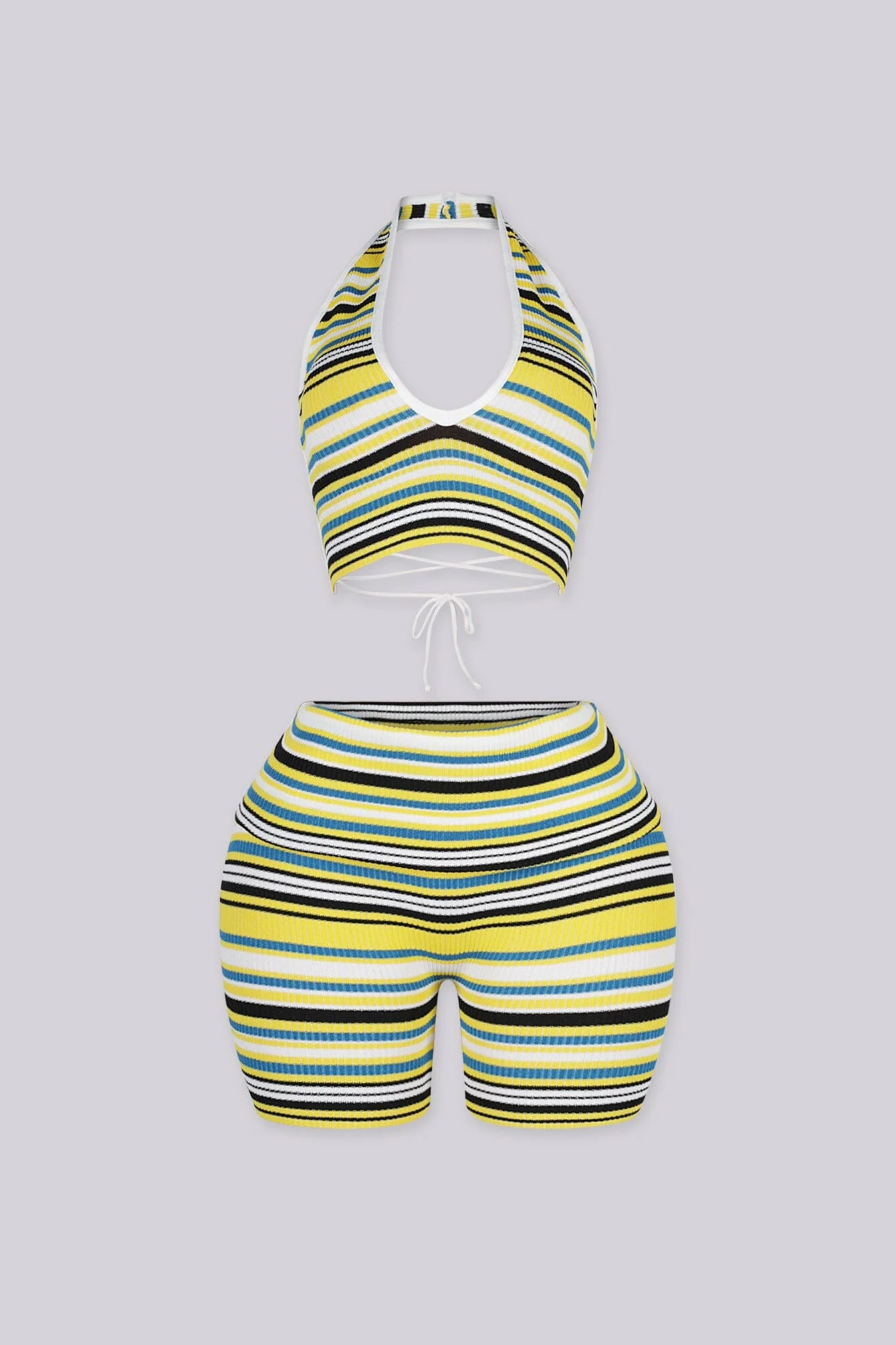 Bright Stripe Halter Top & Short SET 3 Bright Stripe Halter Top & Short SET