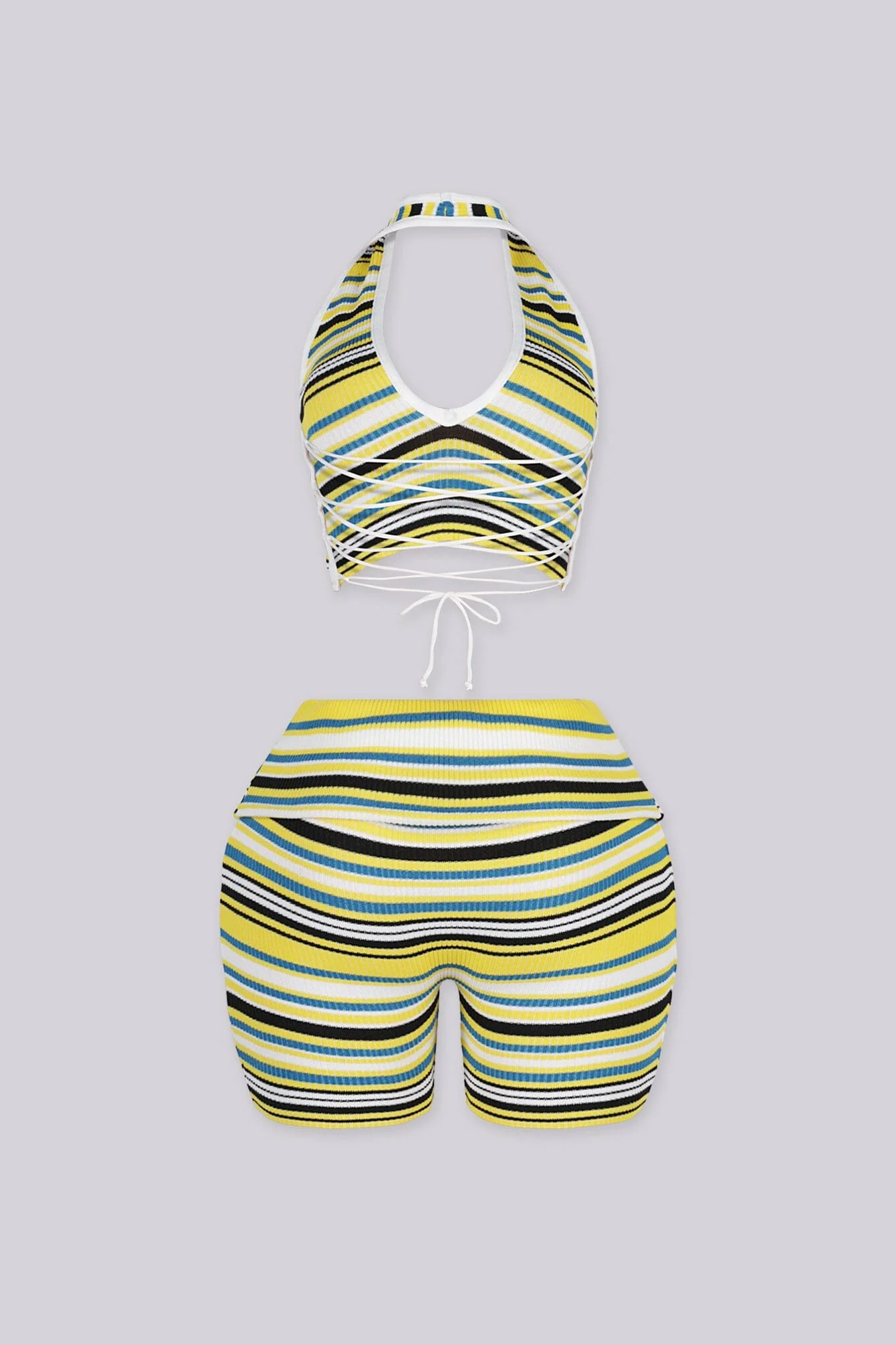 Bright Stripe Halter Top & Short SET 4 Bright Stripe Halter Top & Short SET