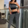 Bold Striped Optical Top & Pant SET 8 Bold Striped Optical Top & Pant SET