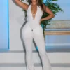 Ismera Lace Halter Overlap Jumpsuit