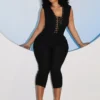 Zelina Lace Up Capri Jumpsuit