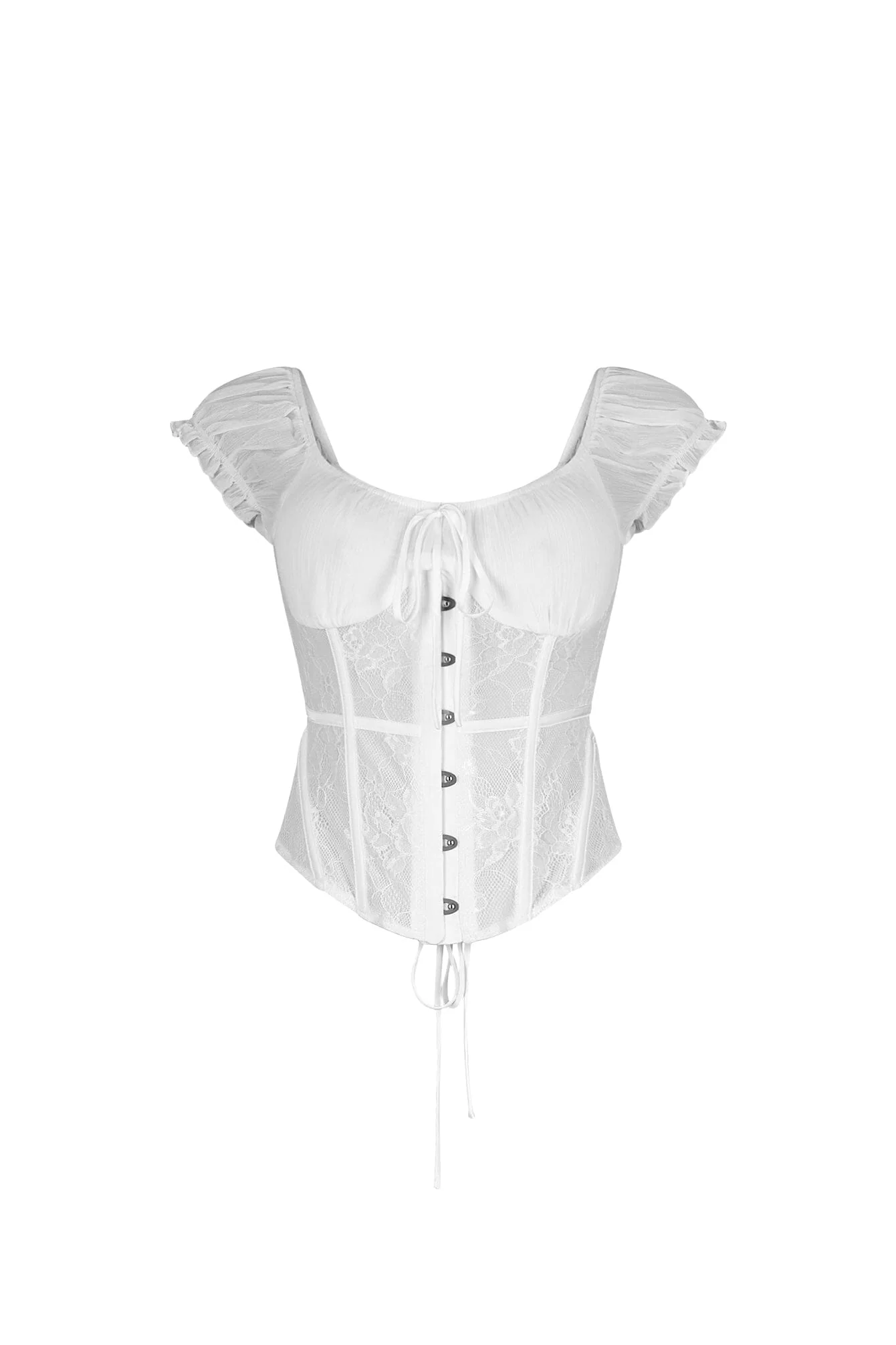 Lattice Lace Chiffon Corset Top 6 Lattice Lace Chiffon Corset Top