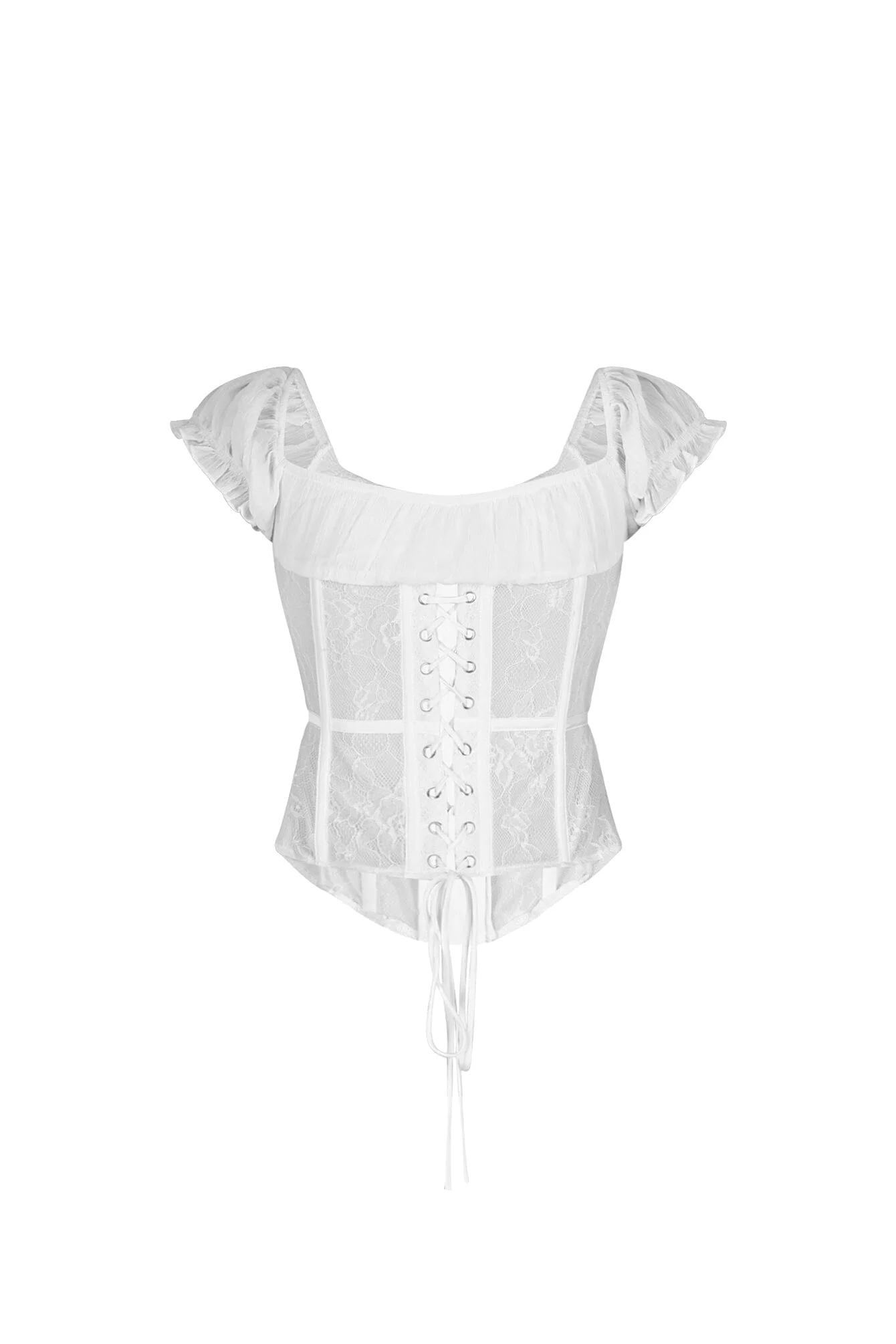 Lattice Lace Chiffon Corset Top 8 Lattice Lace Chiffon Corset Top