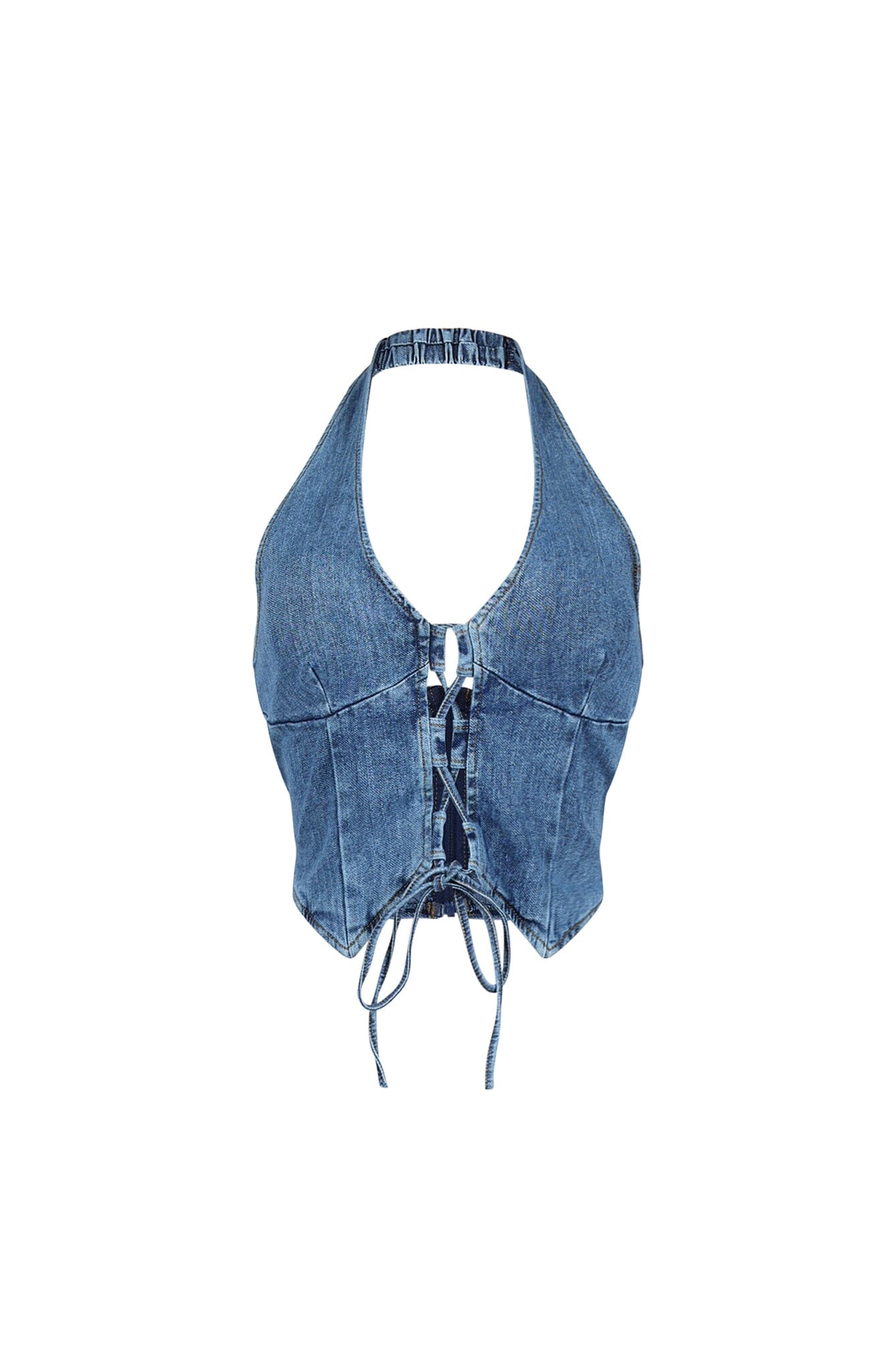 Vivienne Denim Lace Up Vest