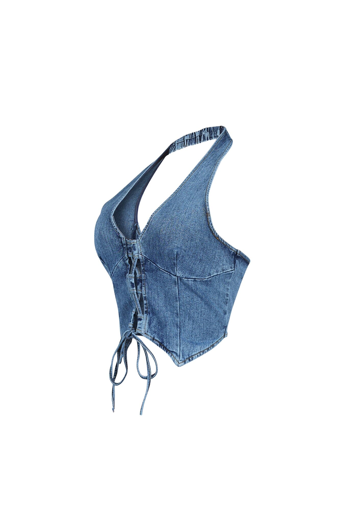 Vivienne Denim Lace Up Vest 3 Vivienne Denim Lace Up Vest