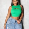 Slimbase Ribbed Slit Tank Top