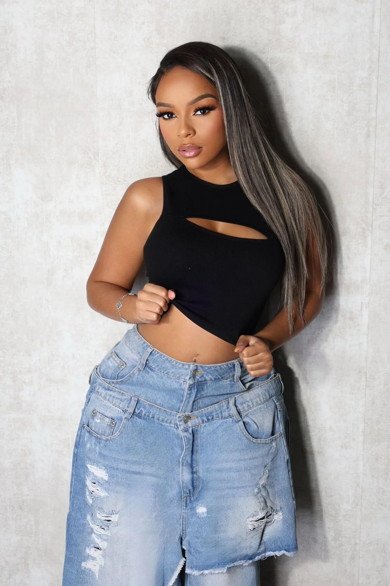 Slimbase Ribbed Slit Tank Top 2 Slimbase Ribbed Slit Tank Top