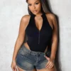 Edgeform Ribbed Zip Bodysuit