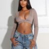 Clean V Neck Long Sleeve Top