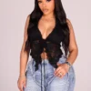Flora Floral Lace Halter Crop Top