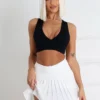 The Baby Ribbed Deep V-Neck Top