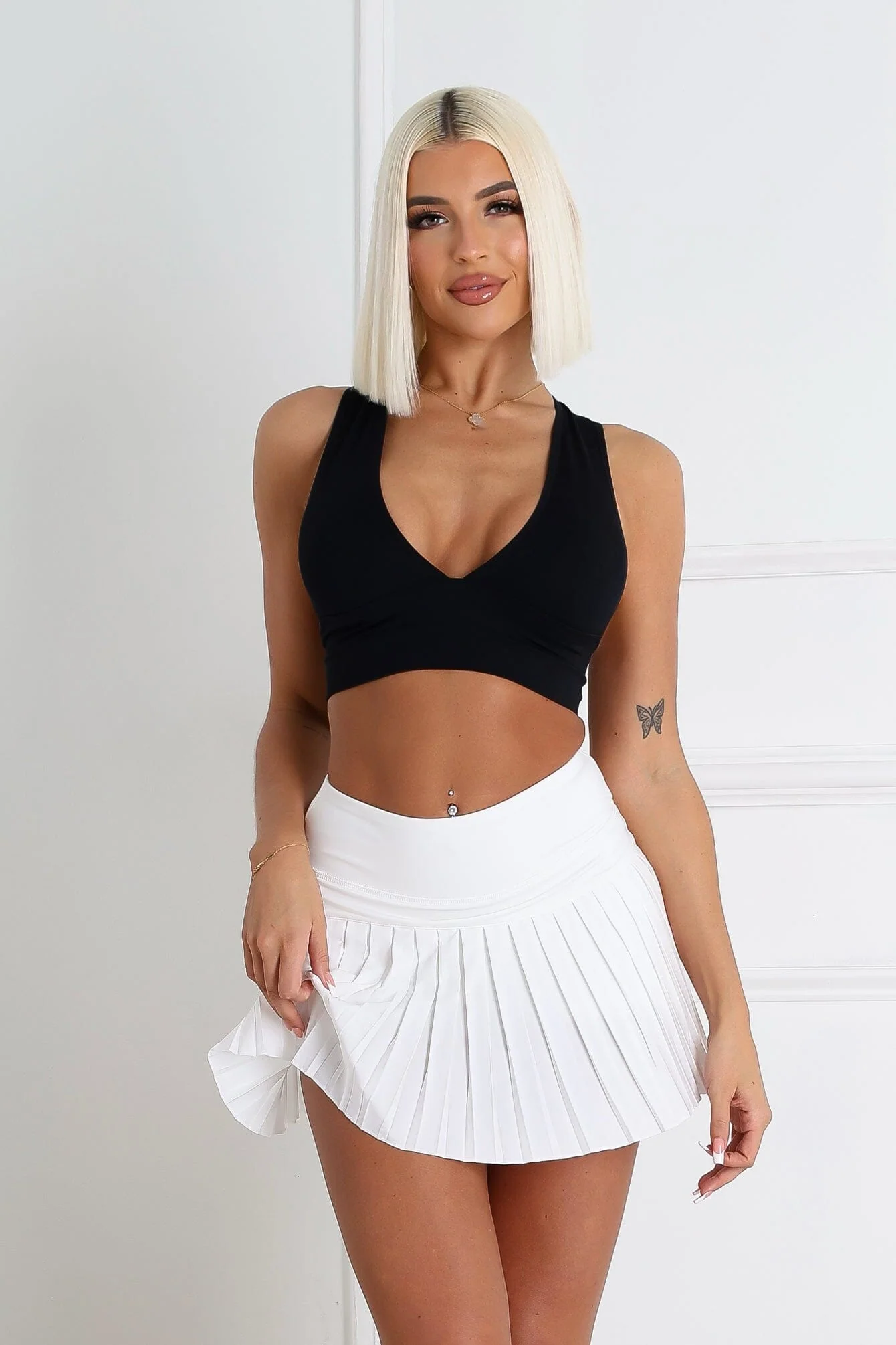 The Baby Ribbed Deep V-Neck Top