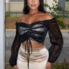 Danielle Off Shoulder Mesh Top