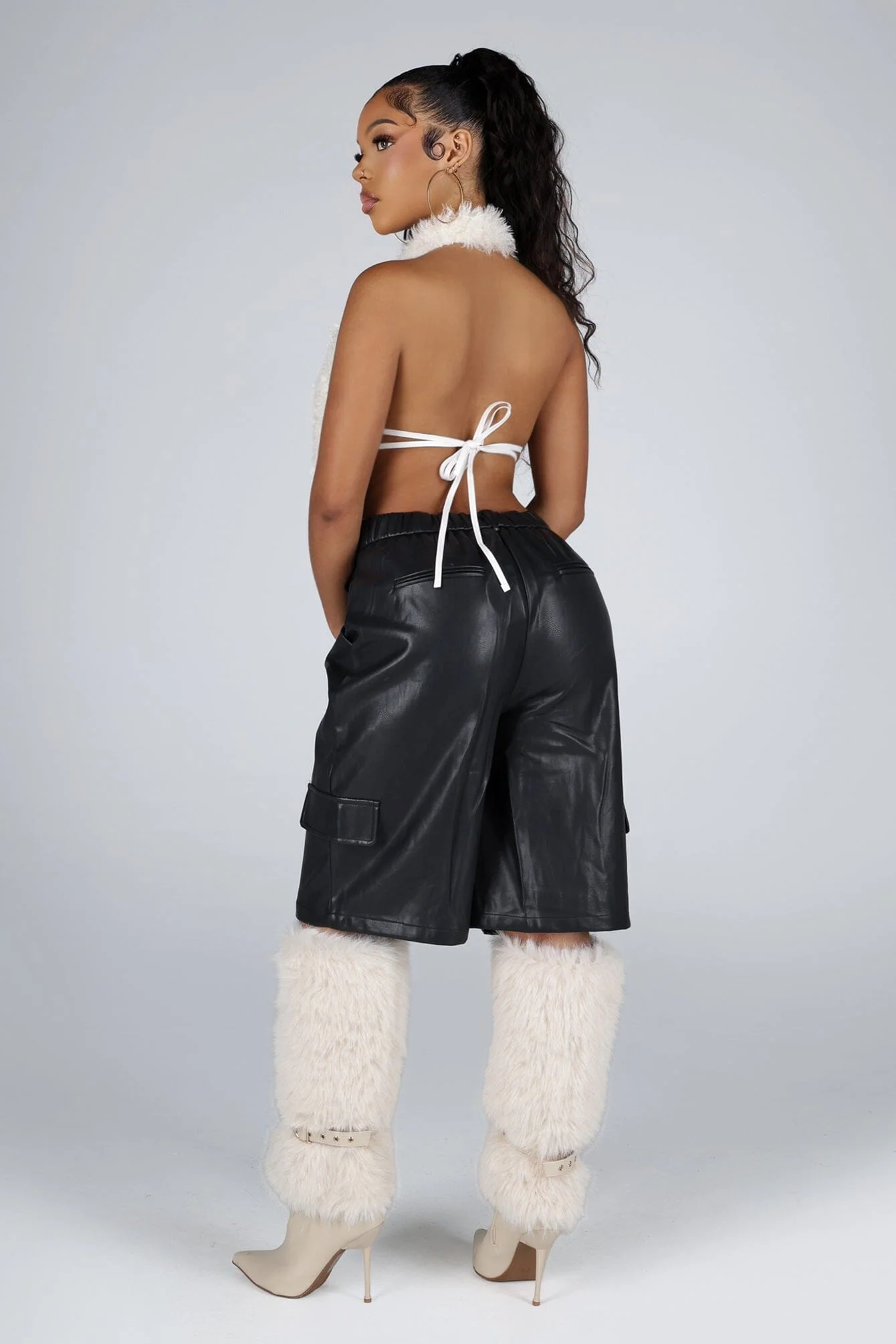 Paola Faux Leather Bermuda Shorts
