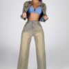 Dellia Rhinestone Denim Jean