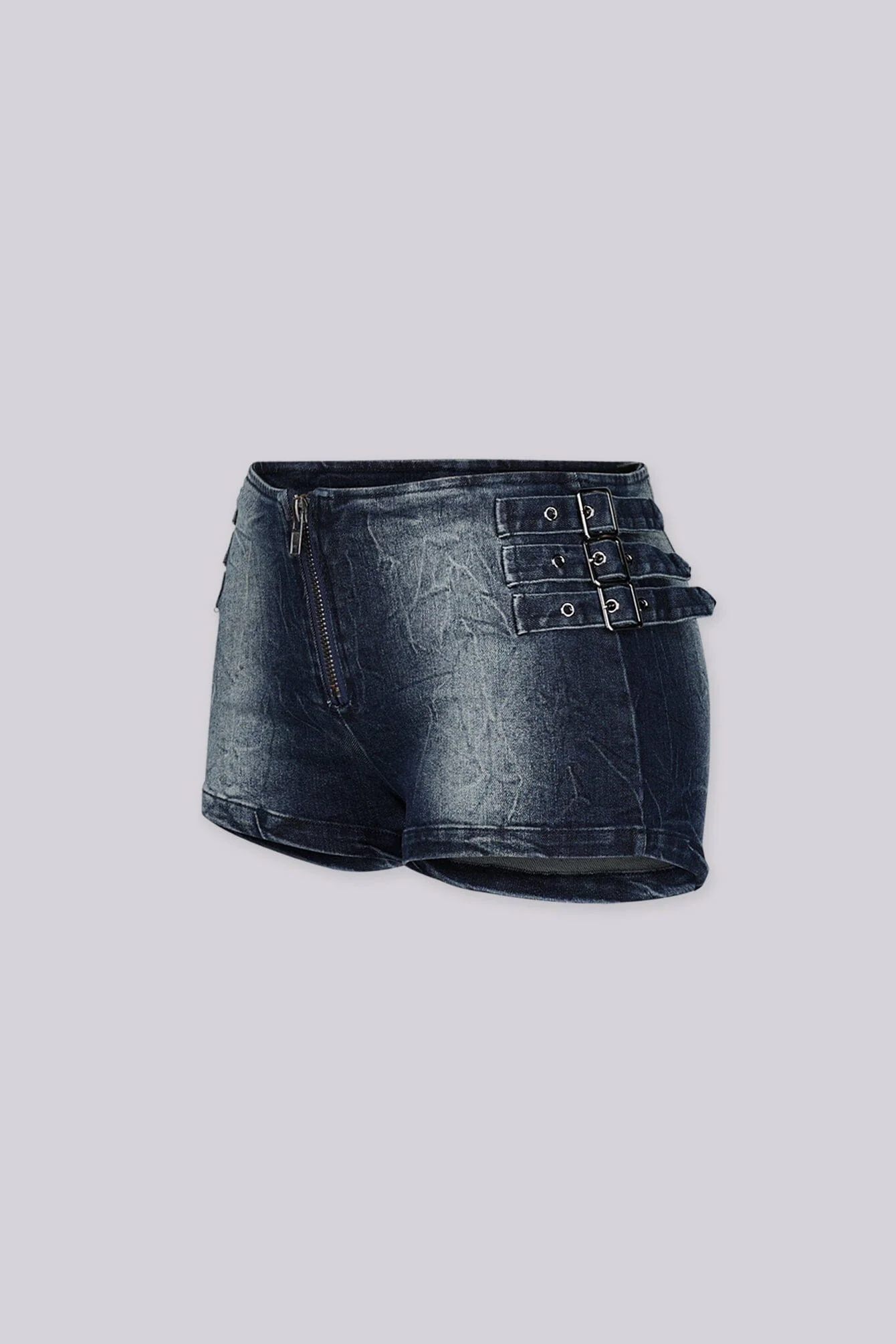 Denver Buckle Micro Denim Shorts 4 Denver Buckle Micro Denim Shorts