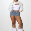Opulent Rhinestone Denim Shorts