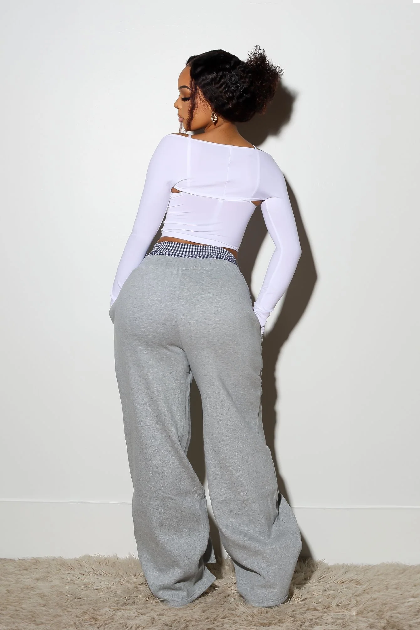 Gingham Boxer Trim Sweatpants