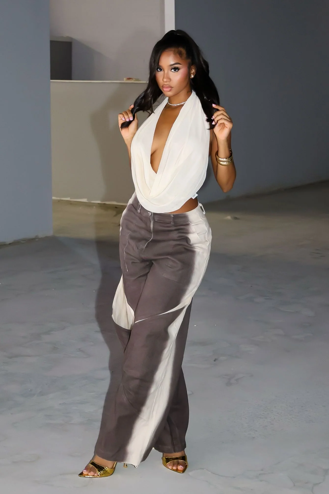 Canvas Mist Airbrushed Baggy Pants