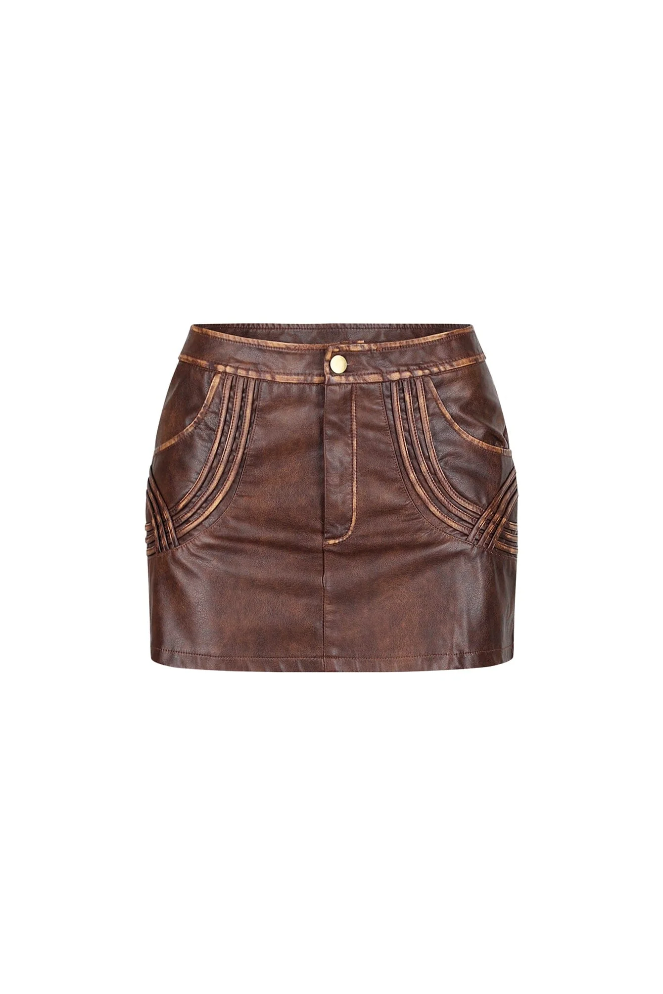 Gritty Washed Faux Leather Mini Skirt 7 Gritty Washed Faux Leather Mini Skirt