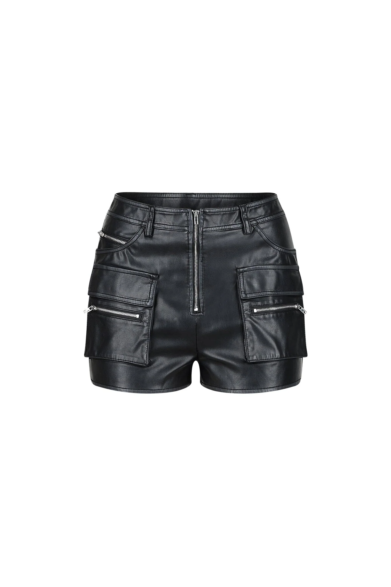 Perth Washed Faux Leather Cargo Shorts