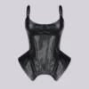 Talon Faux Leather Corset Top