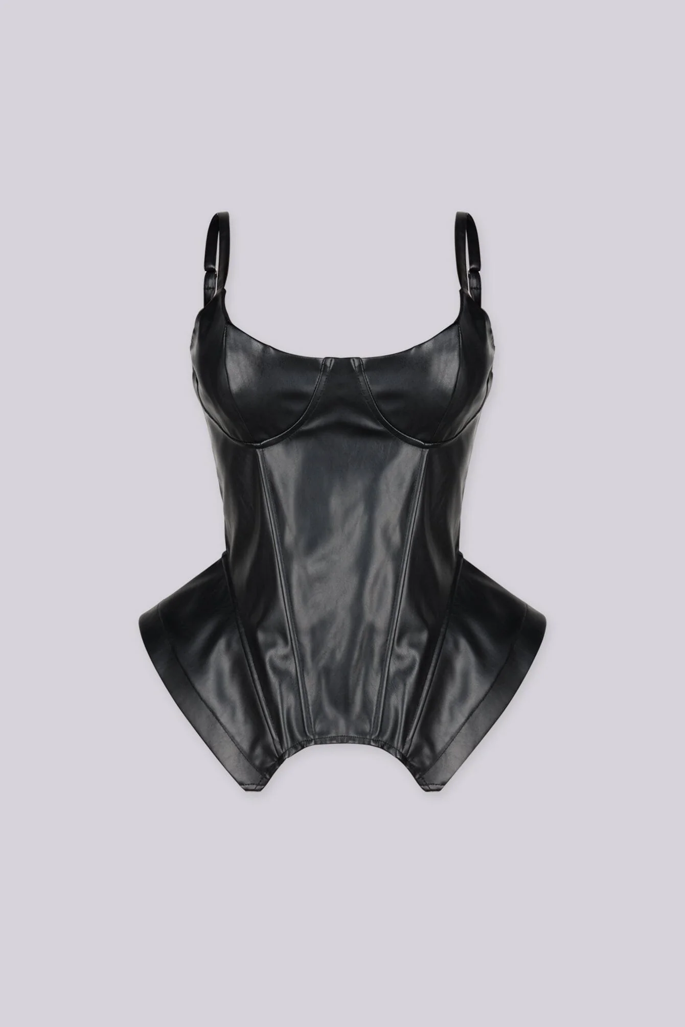 Talon Faux Leather Corset Top