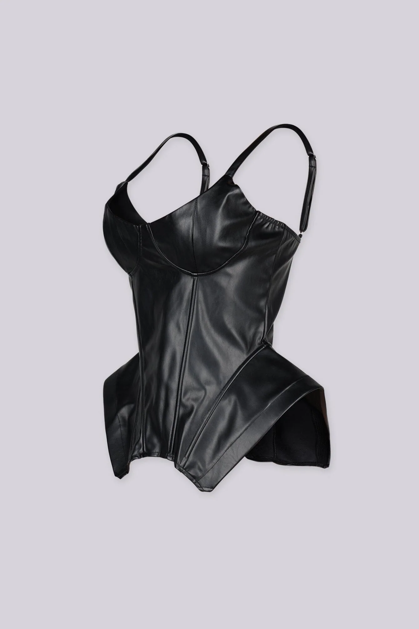Talon Faux Leather Corset Top