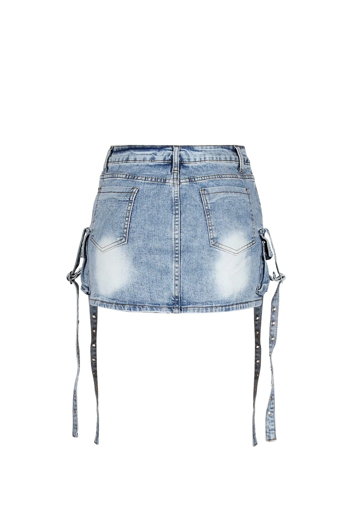 Strap In Denim Mini Skirt 4 Strap In Denim Mini Skirt