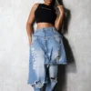Overup Fray Denim Jeans
