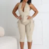 Kona Poplin Lace Up Capri Pants