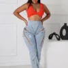Marise High Waist Lace Up Jeans