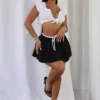 Zeeta Waist Color Block Mini Skirt