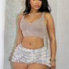 Adelynn Mesh Print Ruffle Layered Skort