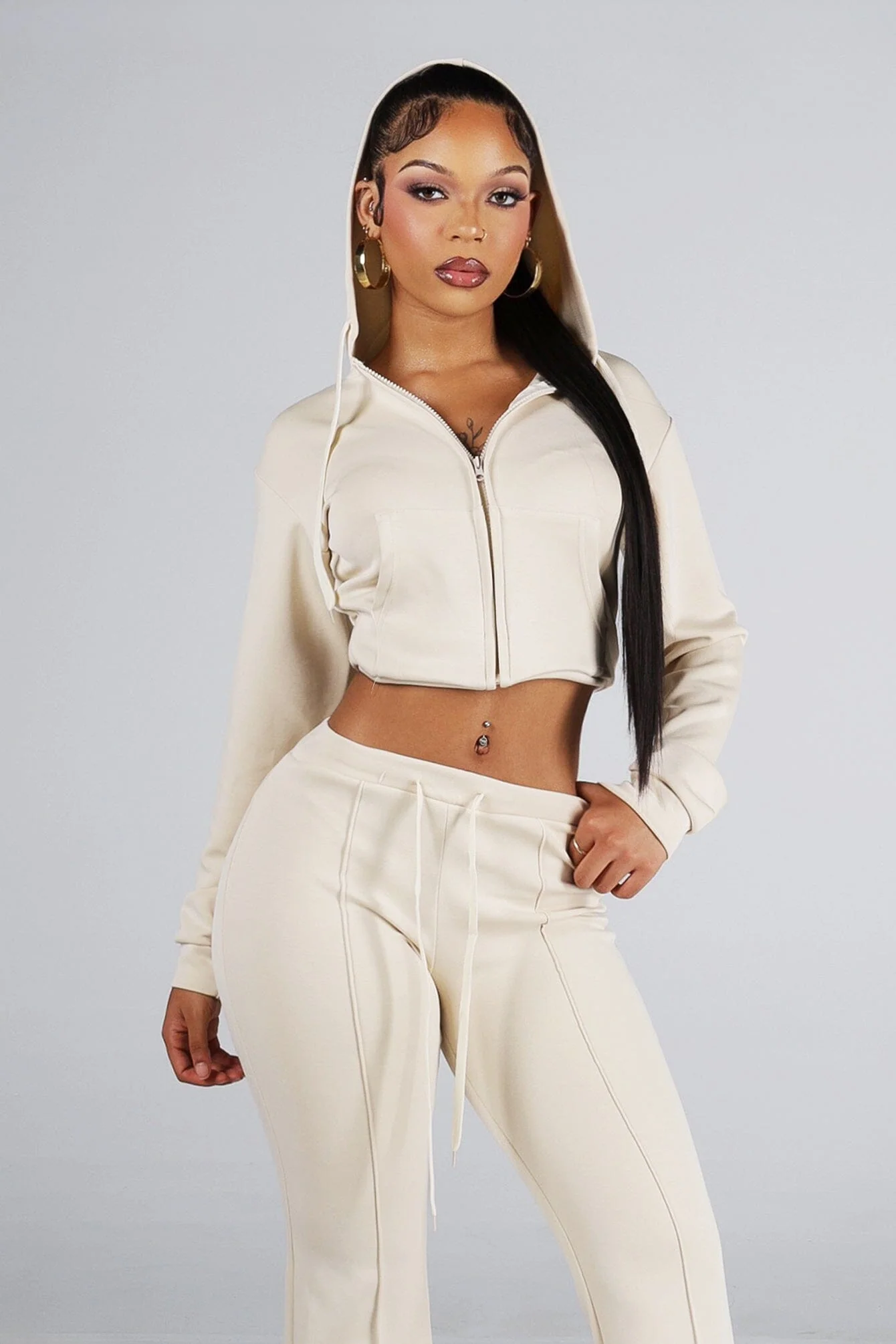 Vanisha Cropped Hoodie Top