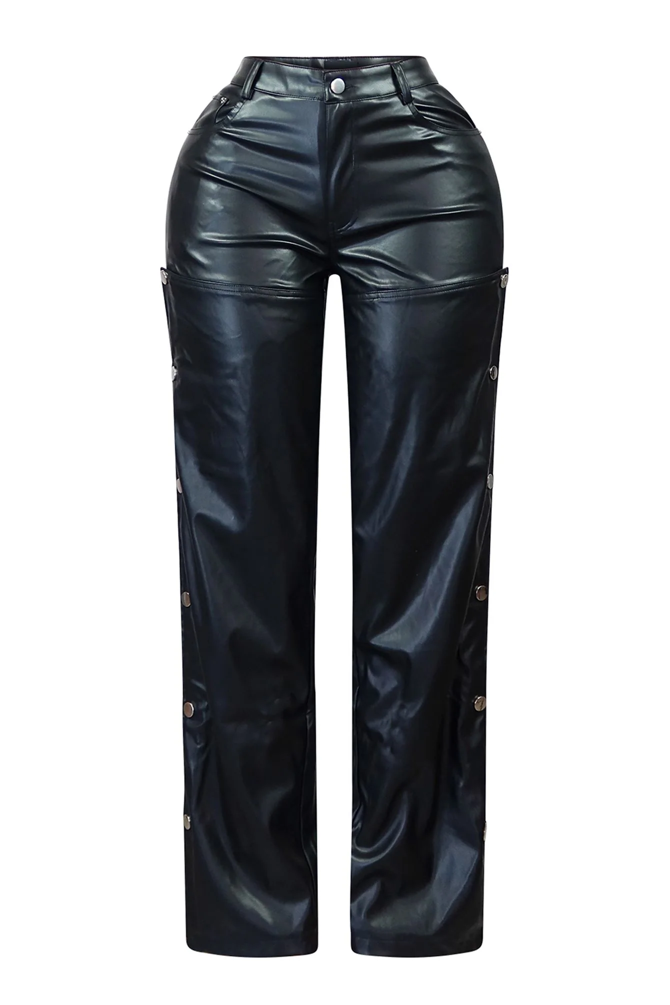 Collins PU Cut Out Button Pants 4 Collins PU Cut Out Button Pants