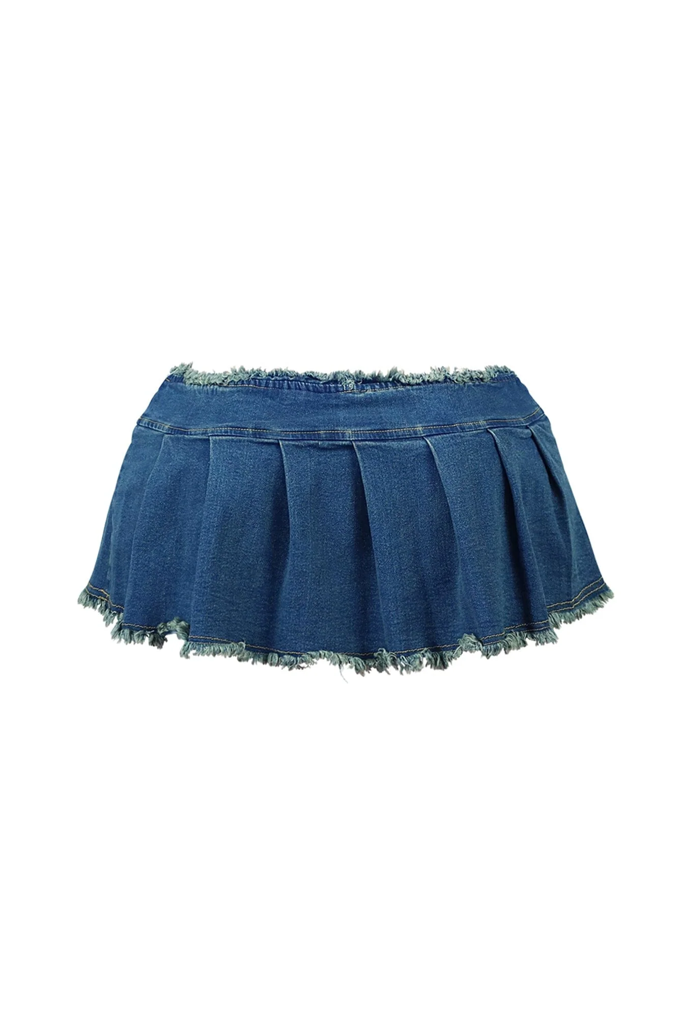 Margot Low Rise Pleated Denim Micro Skirt 5 Margot Low Rise Pleated Denim Micro Skirt